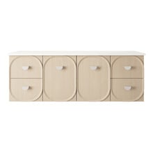 Port 1500mm Wall Hung Double Vanity  with Solid Surface Countertop
